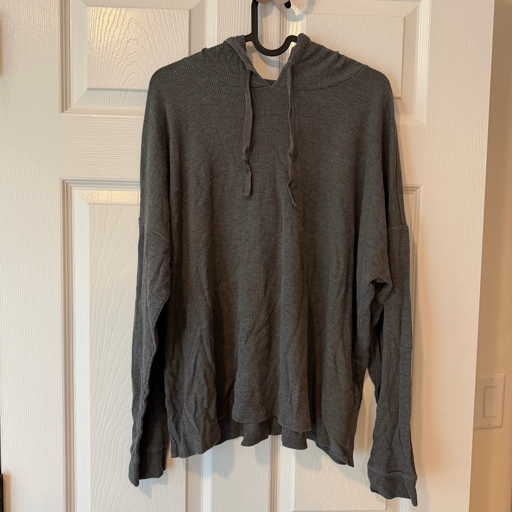 Eileen Fisher Hooded Long-Sleeve Knit Shirt - Charcoal Gray